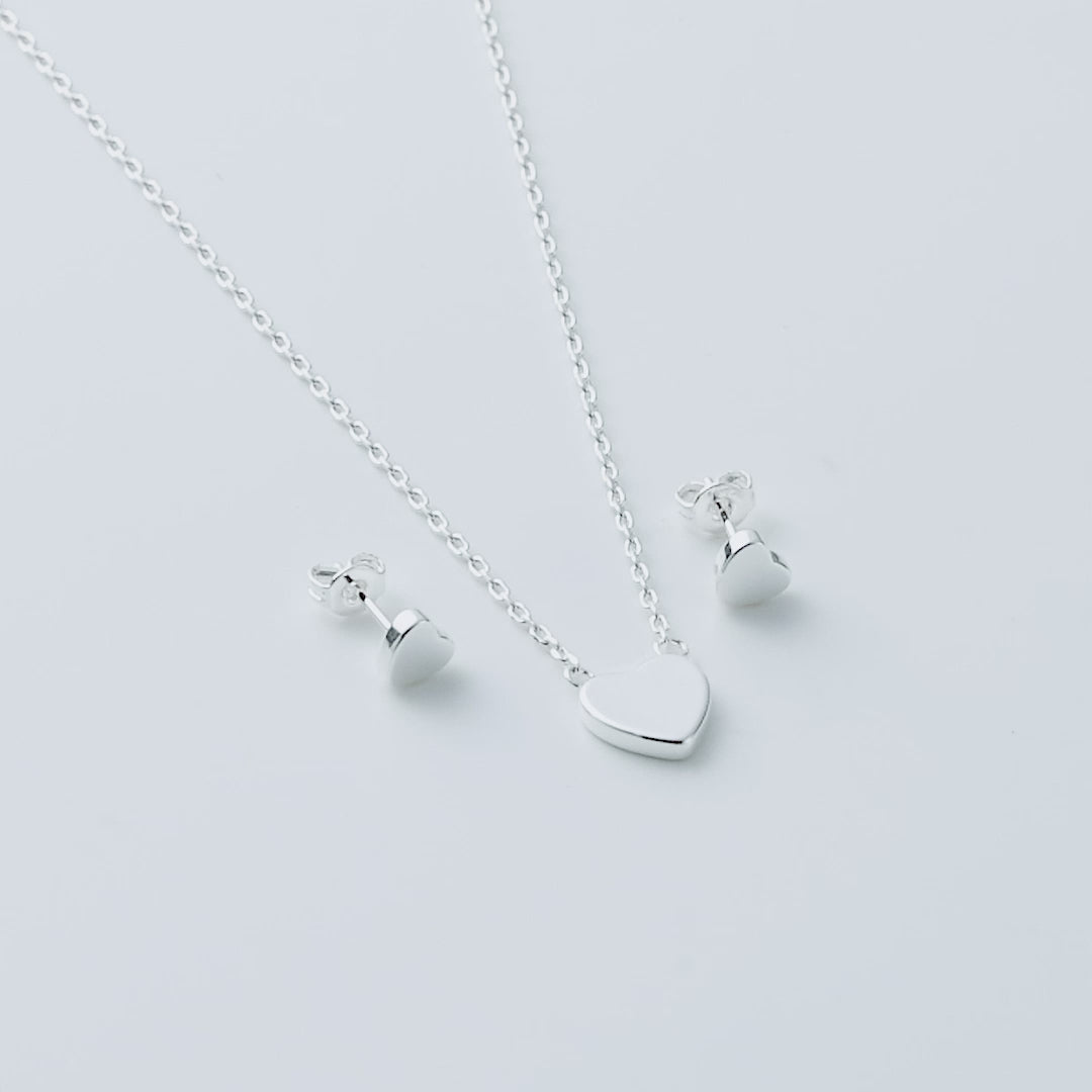 Silver Plated Heart Set