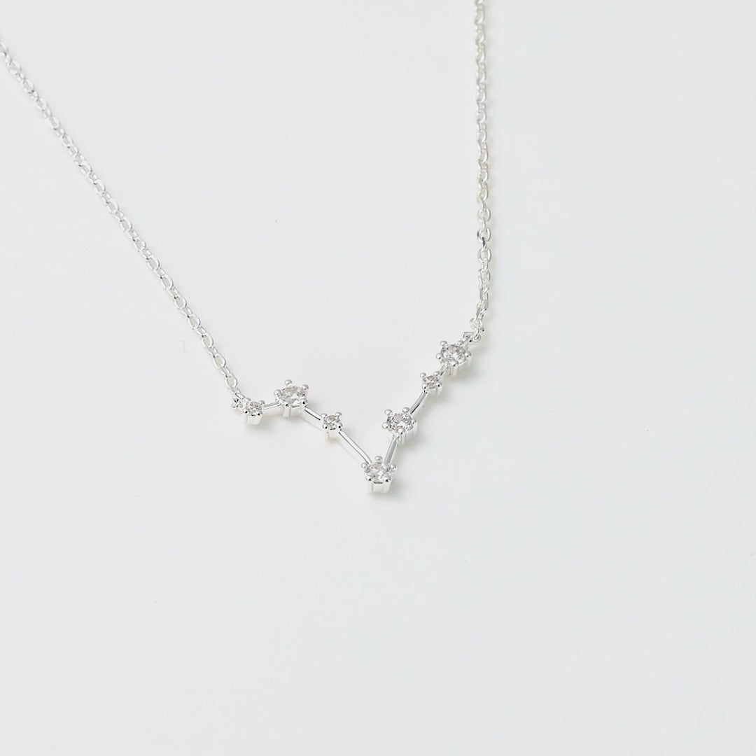 Pisces Star Sign Zodiac Constellation Necklace with Zircondia® Crystals