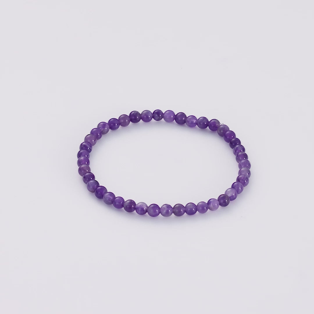 Amethyst Mini Beaded Gemstone Stretch Bracelet