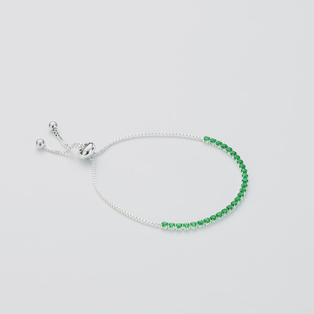 Green Tennis Friendship Bracelet Created with Zircondia® Crystals