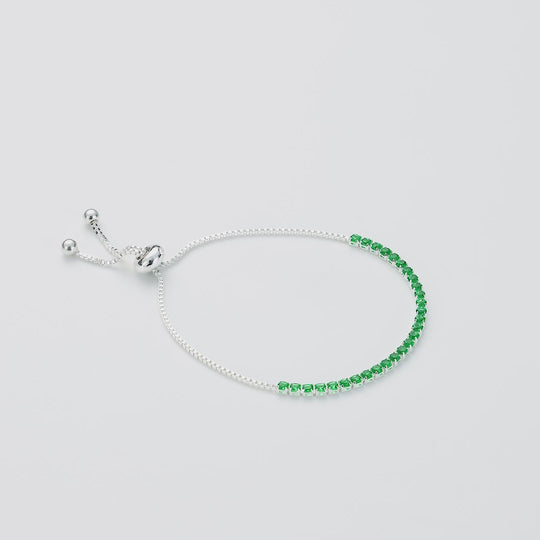 Green Tennis Friendship Bracelet Created with Zircondia® Crystals