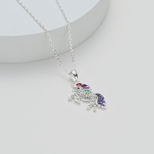 Unicorn Necklace with Zircondia® Crystals Video