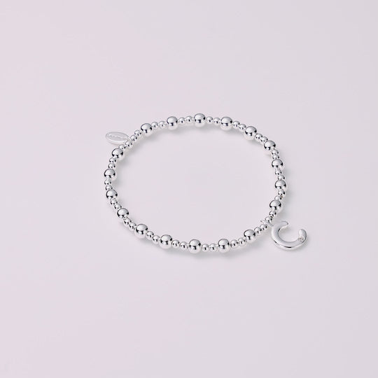 Letter C Initial Stretch Bracelet Created with Zircondia® Crystals