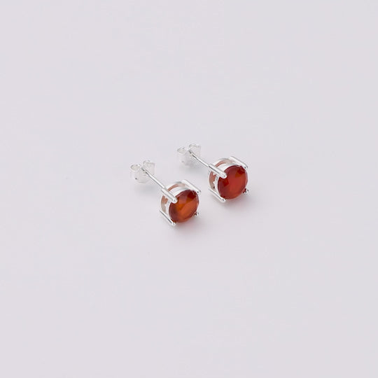 Sterling Silver Carnelian Gemstone Earrings