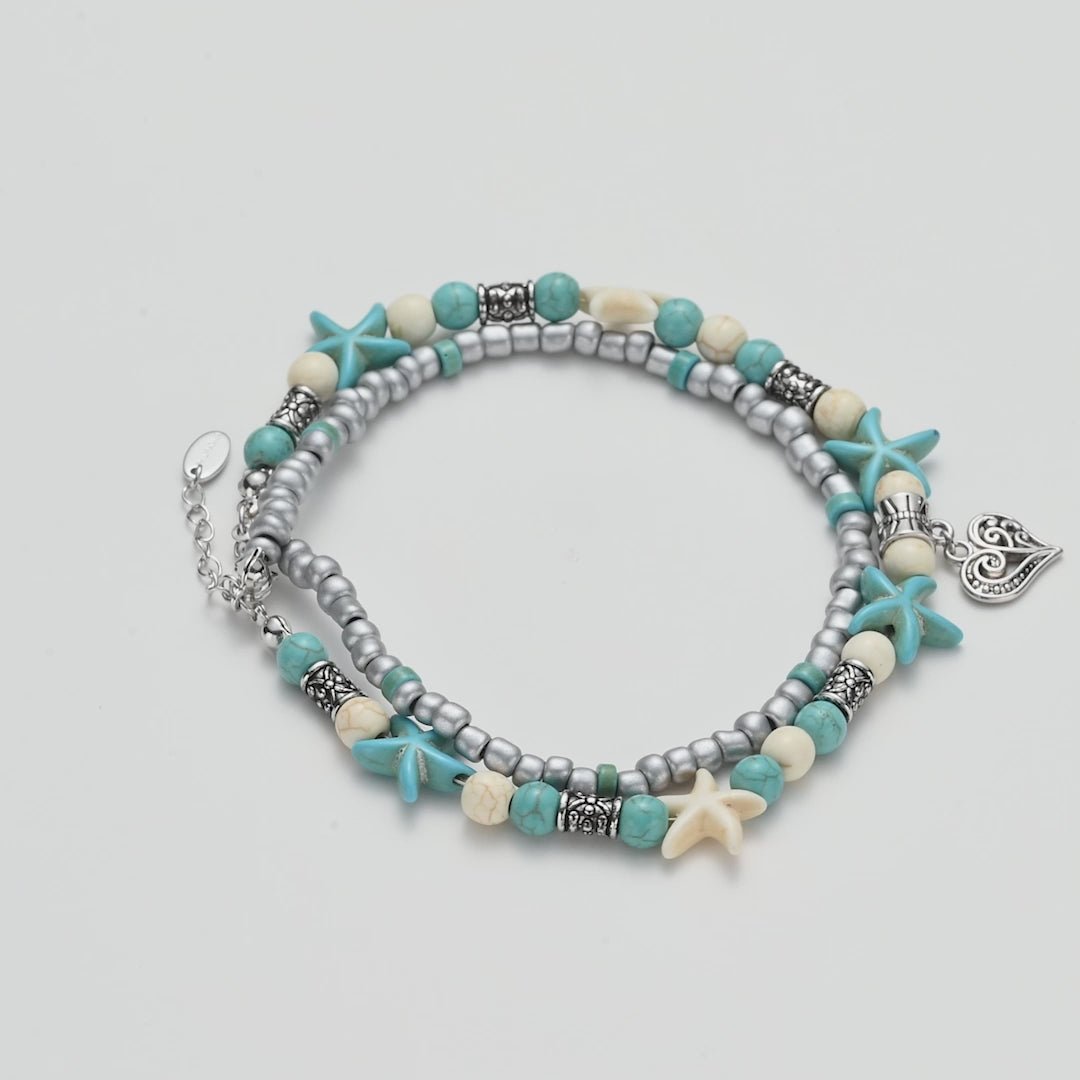 Synthetic Turquoise Beach Anklet Video