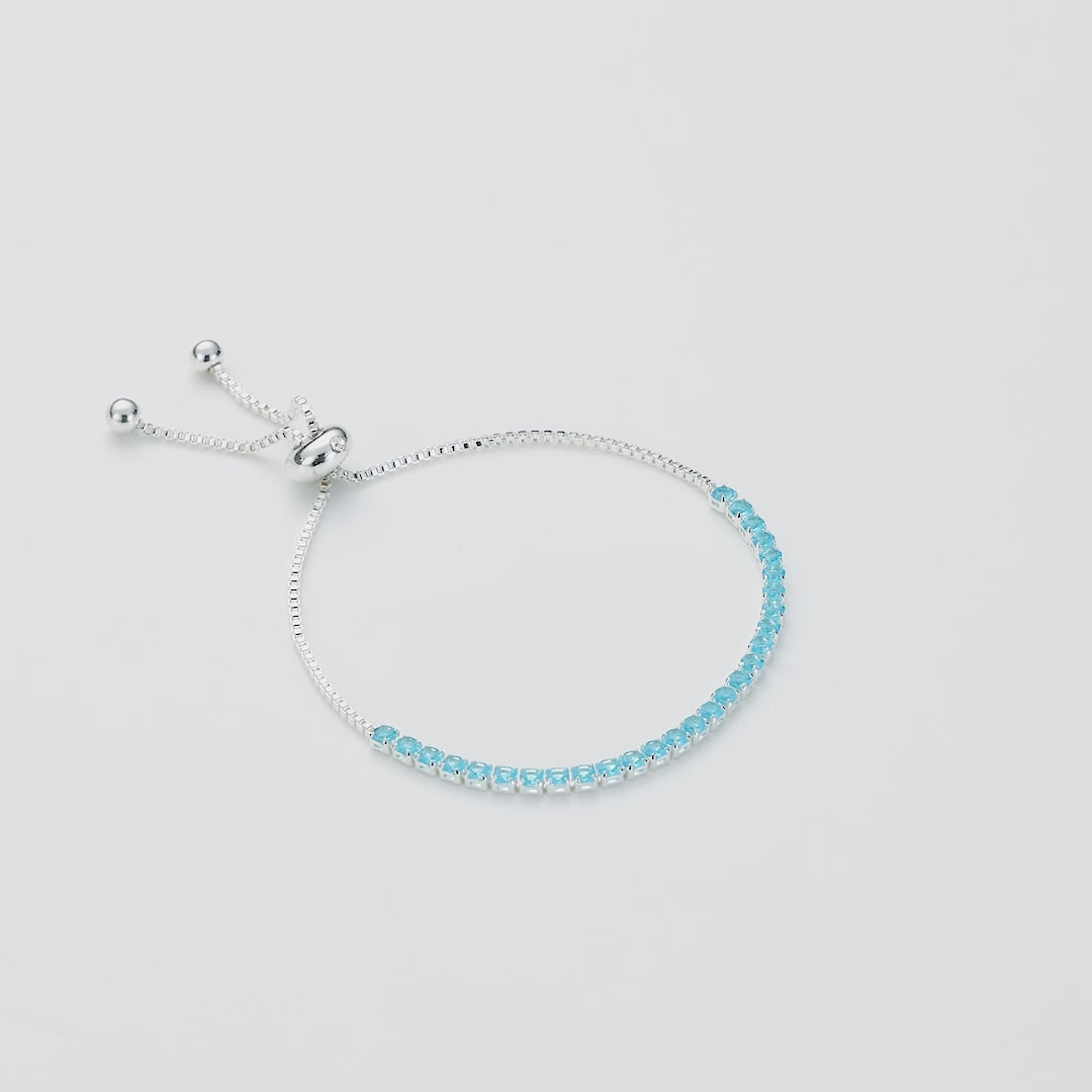 Light Blue Tennis Friendship Bracelet Created with Zircondia® Crystals