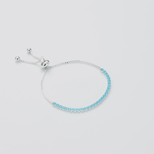 Light Blue Tennis Friendship Bracelet Created with Zircondia® Crystals