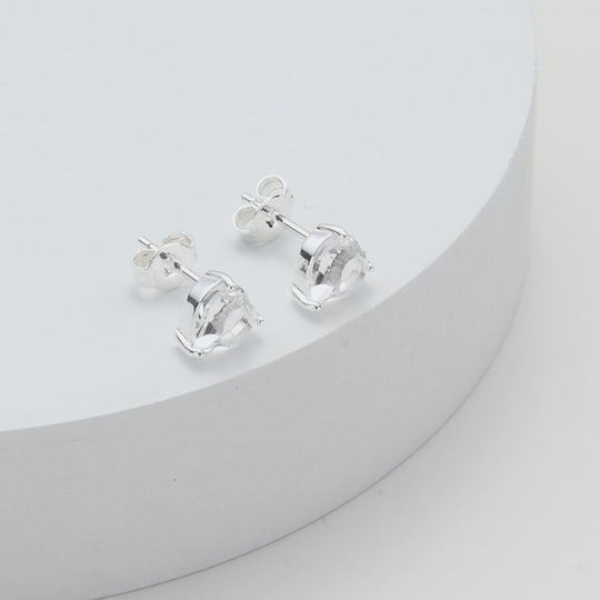 Heart Earrings Created with Zircondia® Crystals