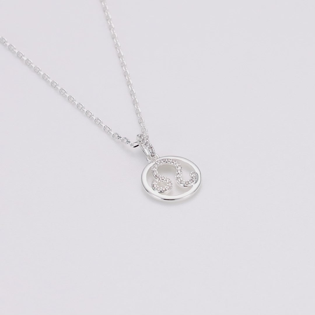 Leo Star Sign Zodiac Necklace with Zircondia® Crystals