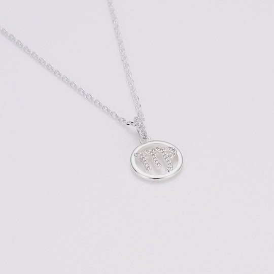 Virgo Star Sign Zodiac Necklace with Zircondia® Crystals