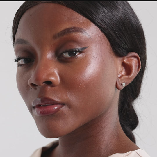 Silver Plated Star Stud Earrings Video