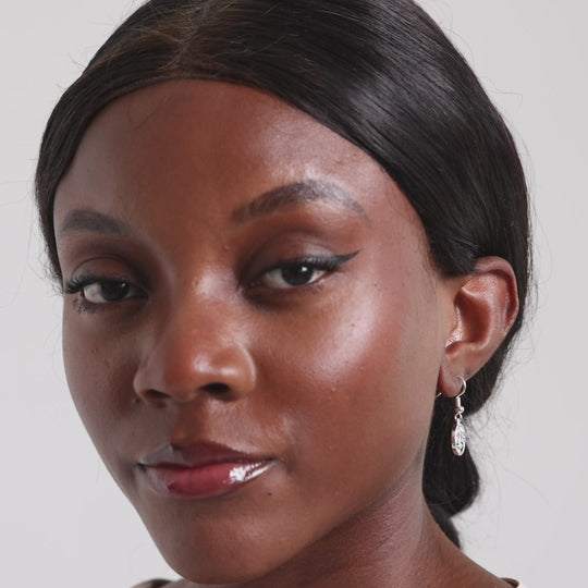 Silver Plated Chakra Tree of Life Drop Earrings Created with Crystals from Zircondia® Video