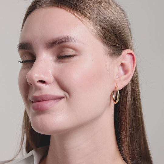 Gold Plated 25mm Hoop Earrings Video