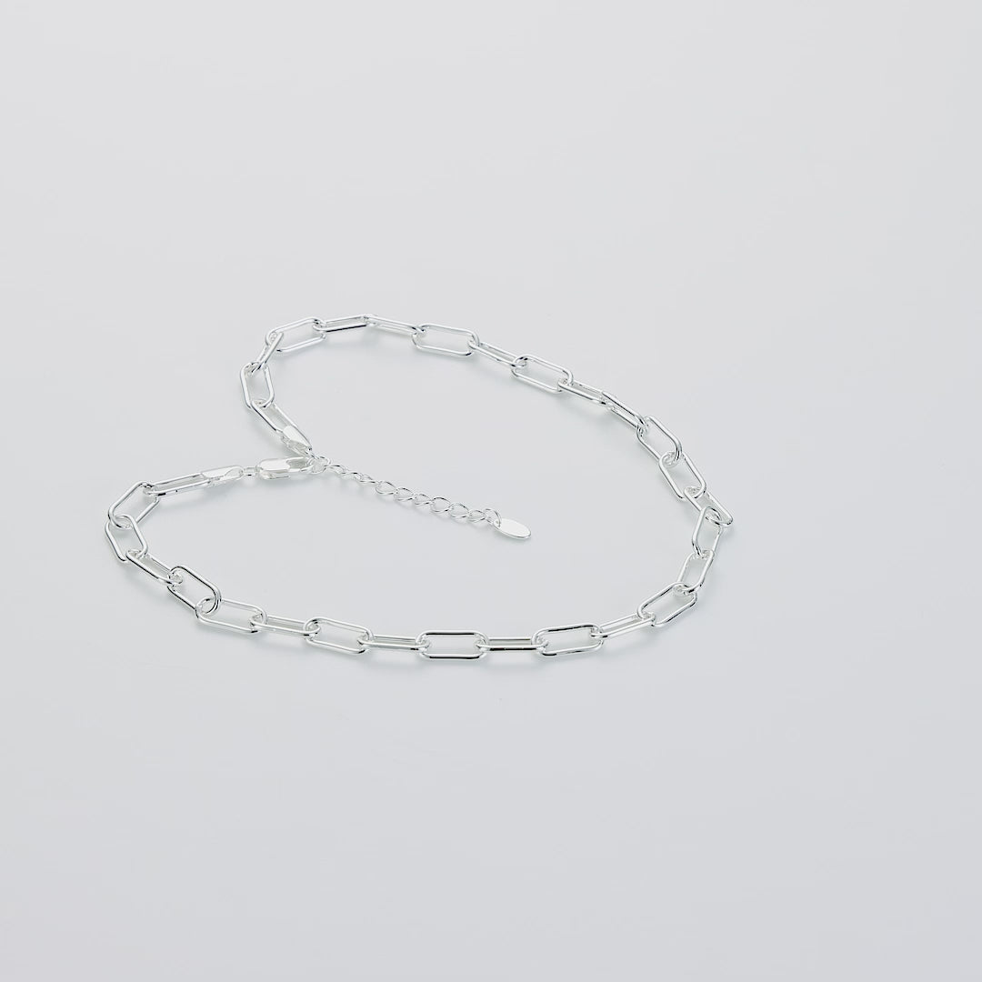 Silver Plated Paperclip Necklace