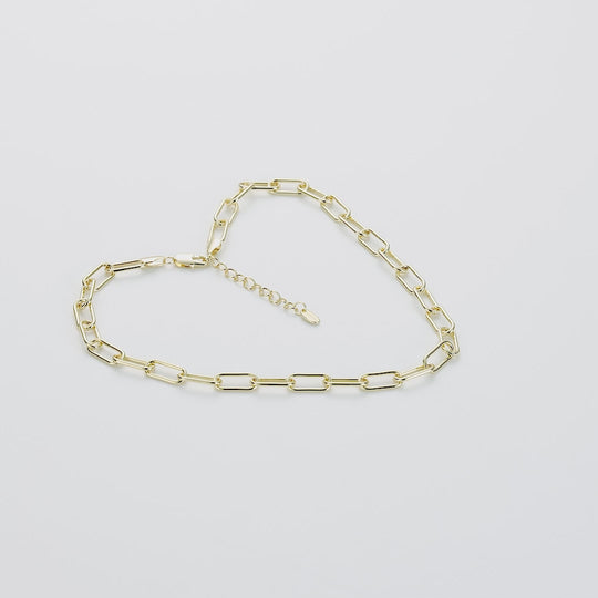 Gold Plated Paperclip Necklace