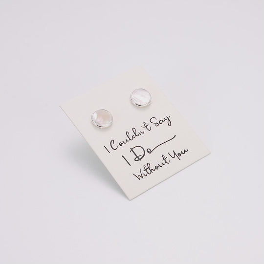 Men's I Couldn't Say I Do Without You Mother of Pearl Gemstone Cufflinks