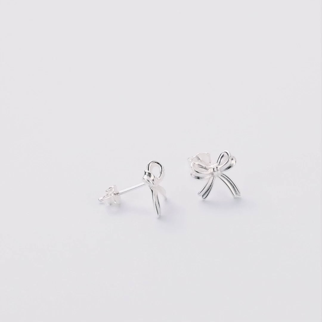 Sterling Silver Bow Earrings