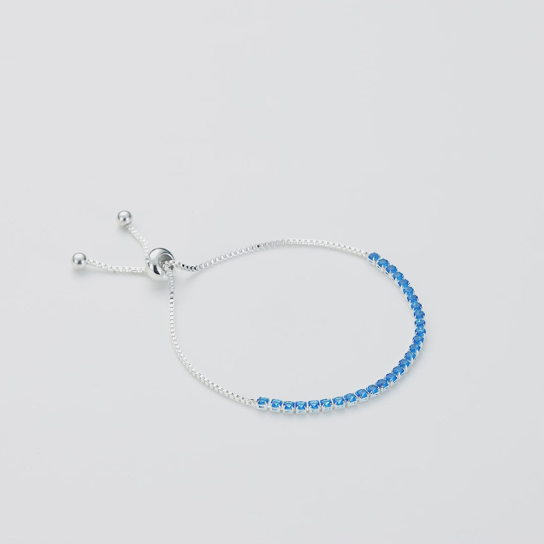 Dark Blue Tennis Friendship Bracelet Created with Zircondia® Crystals