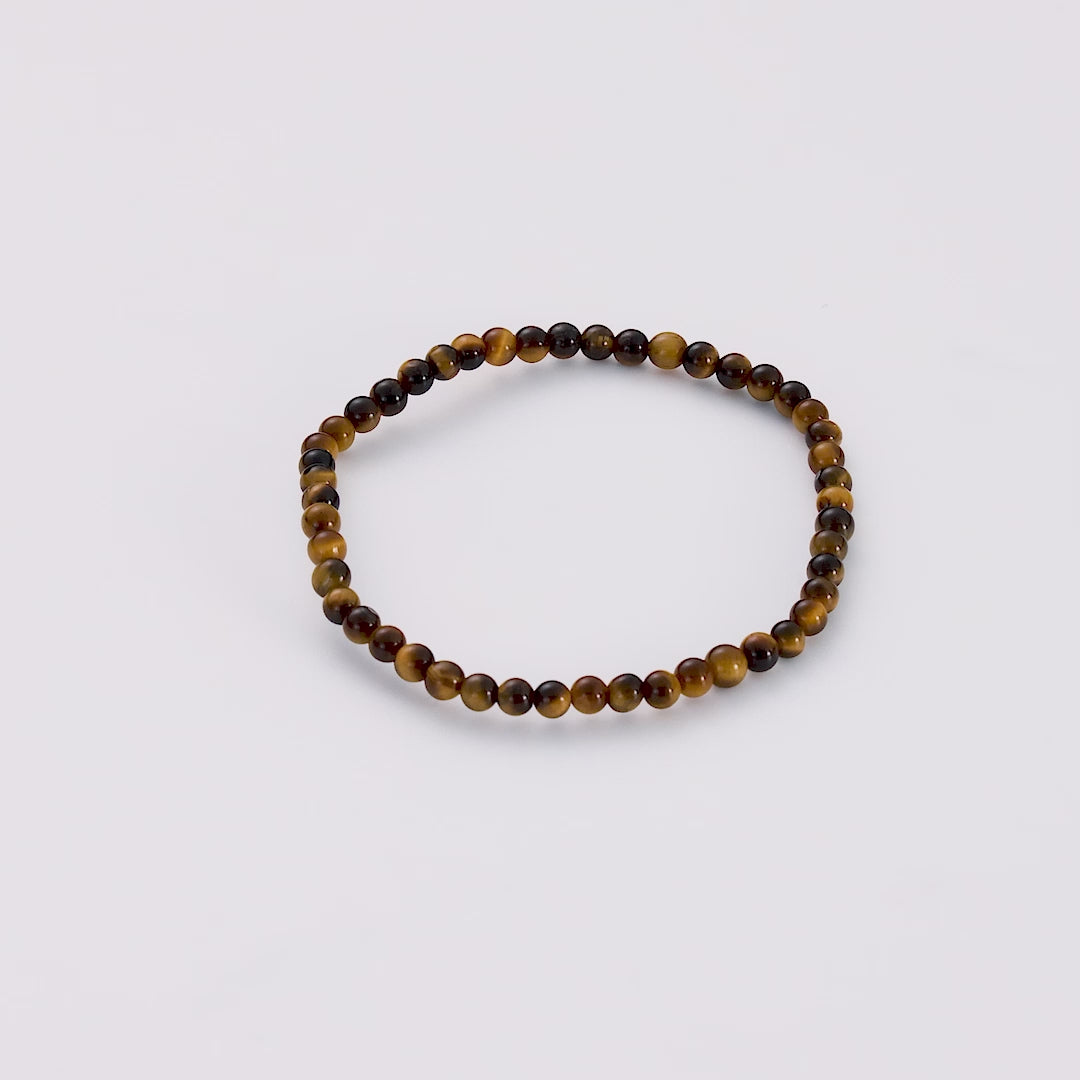 Tigers Eye Mini Beaded Gemstone Stretch Bracelet