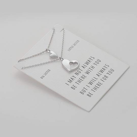 Big Sister Little Sister Piece of My Heart Necklace Set