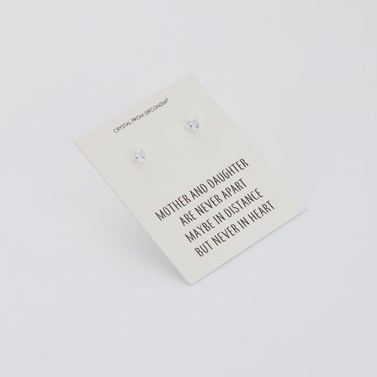 Mother and Daughter Quote Heart Earrings Created with Zircondia® Crystals