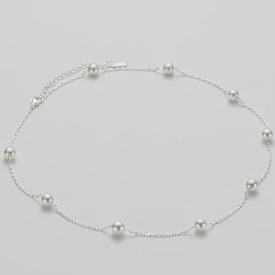 Silver Plated Pearl Chain Necklace Video