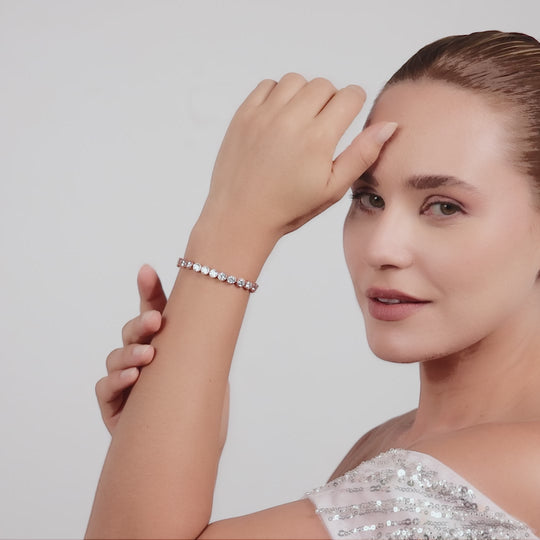 Rose Gold Plated Friendship Bridal Bracelet with Zircondia® Crystals