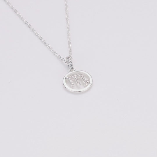 Scorpio Star Sign Zodiac Necklace with Zircondia® Crystals