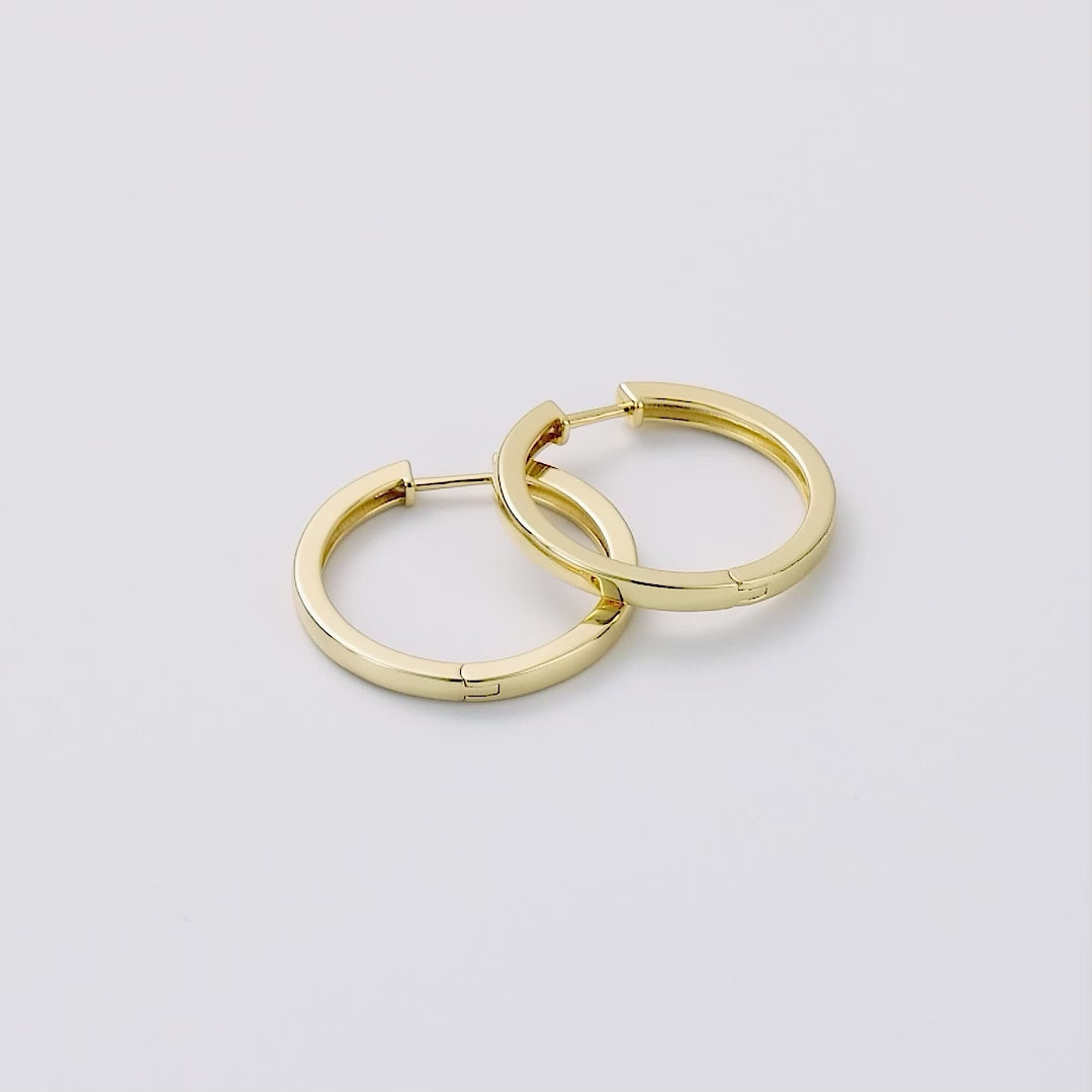 Gold Plated 30mm Plain Hoop Earrings