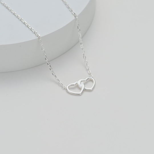 Sterling Silver Heart Link Necklace Video