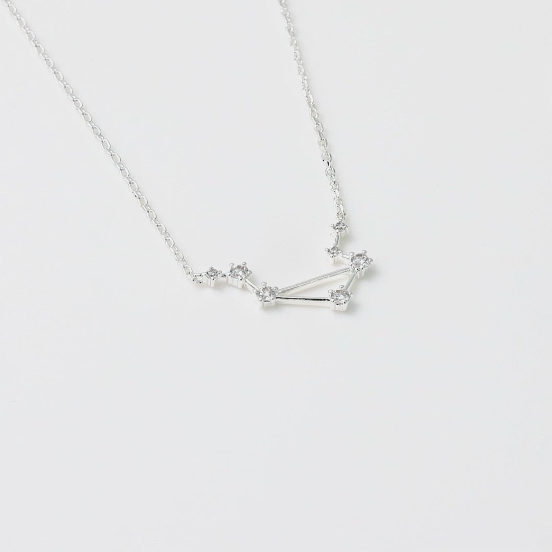 Libra Star Sign Zodiac Constellation Necklace with Zircondia® Crystals