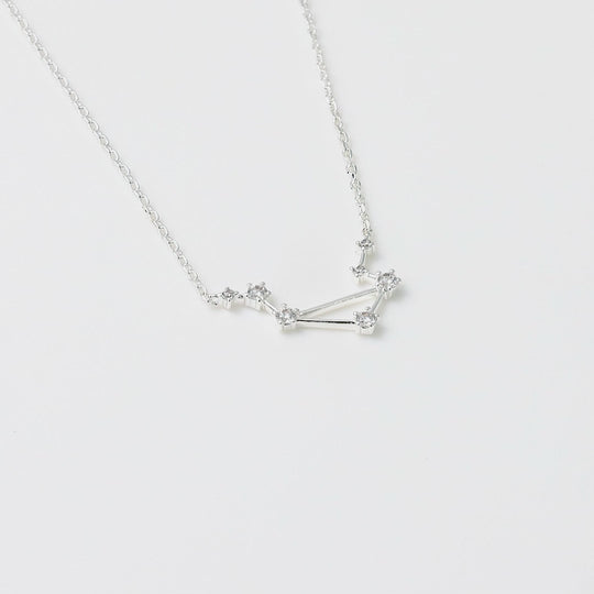Libra Star Sign Zodiac Constellation Necklace with Zircondia® Crystals