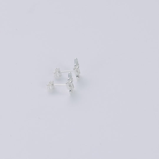Sterling Silver Butterfly Earrings Created with Zircondia® Crystals