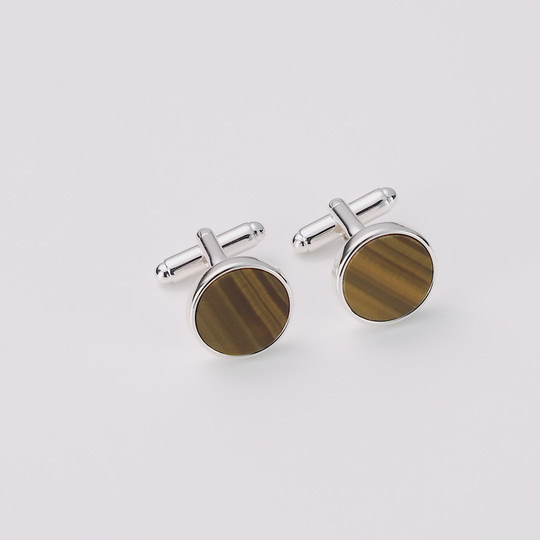 Men's Tigers Eye Gemstone Cufflinks