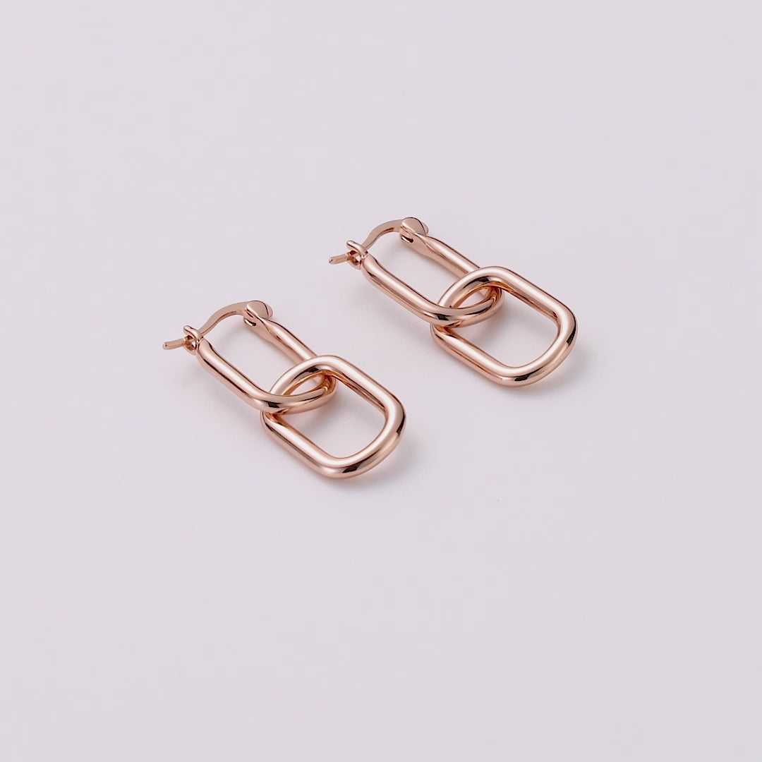 Rose Gold Plated Paperclip Earrings