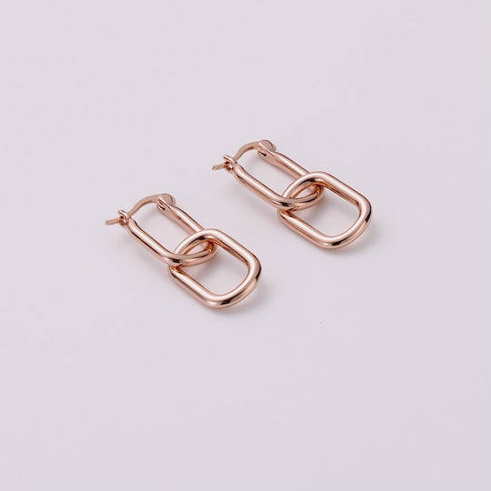 Rose Gold Plated Paperclip Earrings