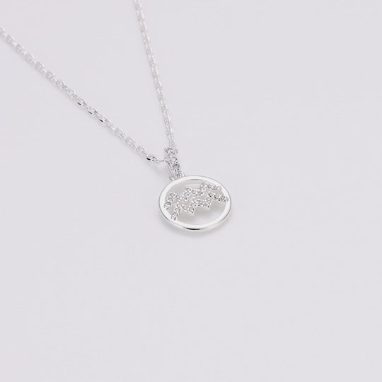 Aquarius Star Sign Zodiac Necklace with Zircondia® Crystals