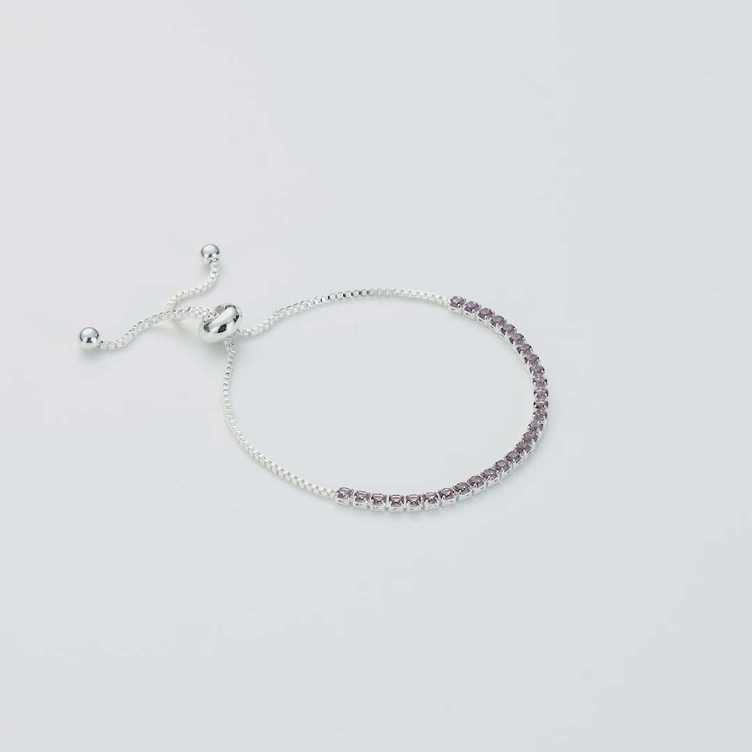 Purple Tennis Friendship Bracelet Created with Zircondia® Crystals