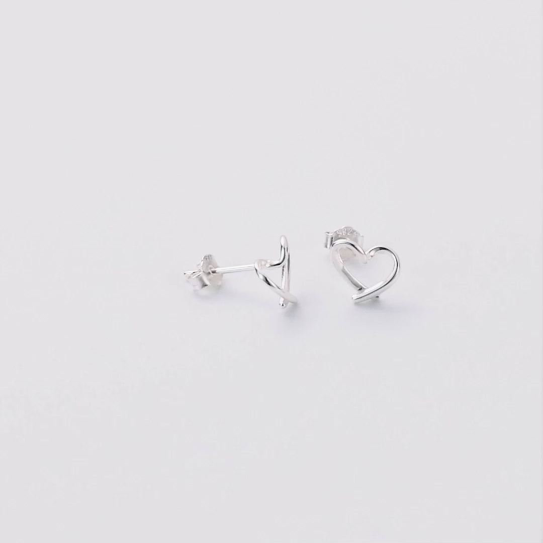 Sterling Silver Delicate Heart Earrings