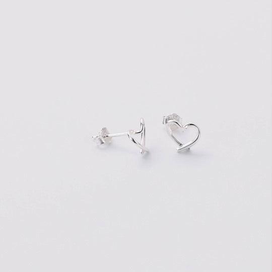 Sterling Silver Delicate Heart Earrings