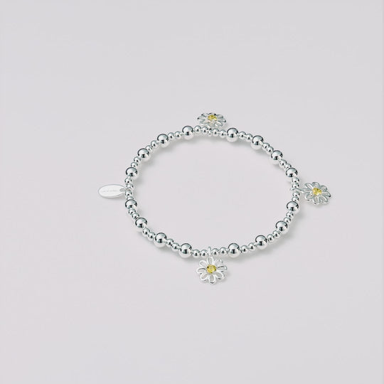 Daisy Crystal Beaded Stretch Bracelet Created with Zircondia® Crystals