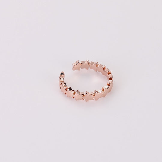 Rose Gold Plated Adjustable Star Band Ring