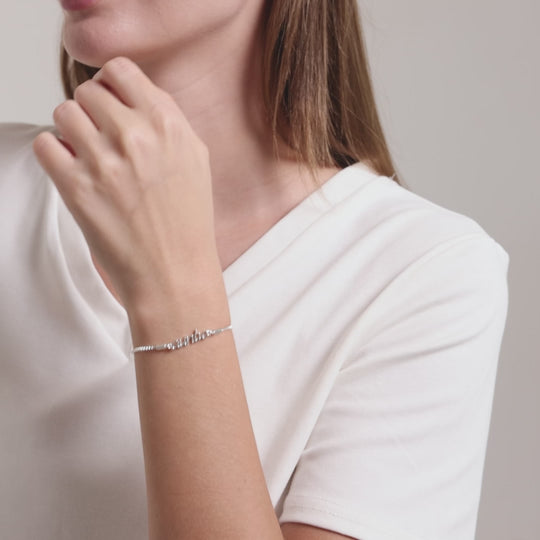 Silver Plated Auntie Bracelet Created with Zircondia® Crystals Video