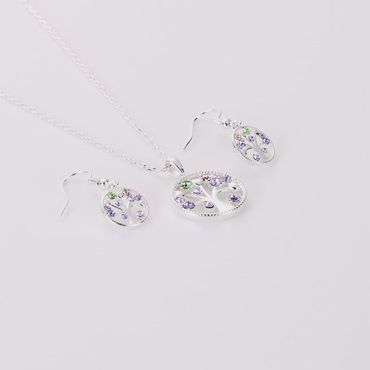 2pc Chakra Tree of Life Set Created with Zircondia® Crystals