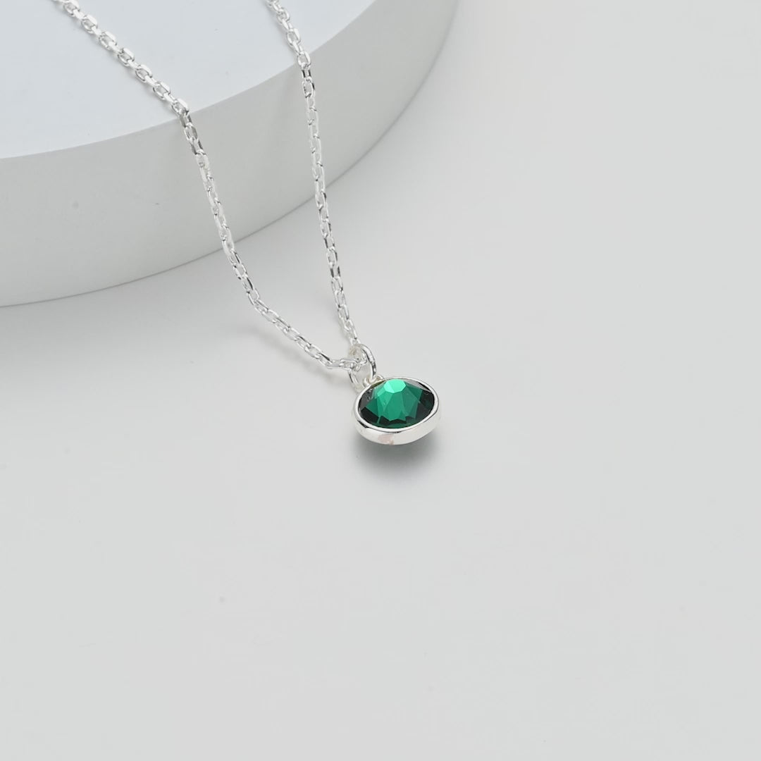 Green Crystal Necklace Created with Zircondia® Crystals Video