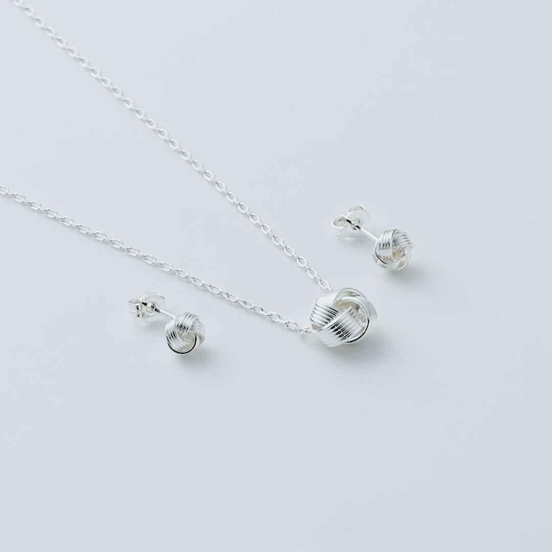 Silver Plated Love Knot Set
