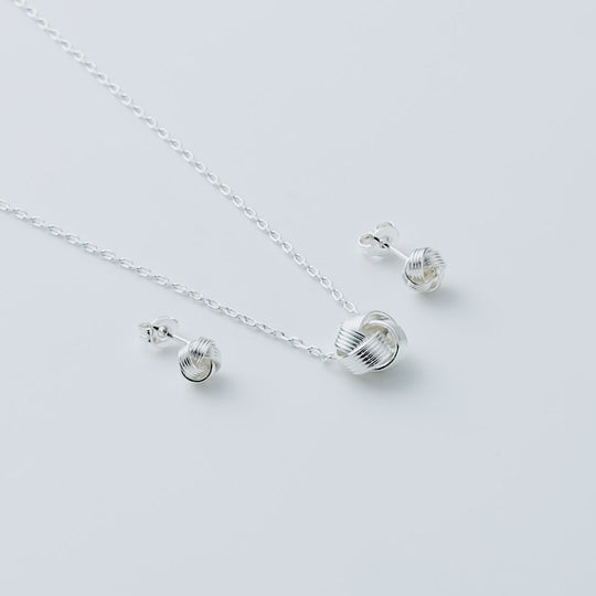 Silver Plated Love Knot Set