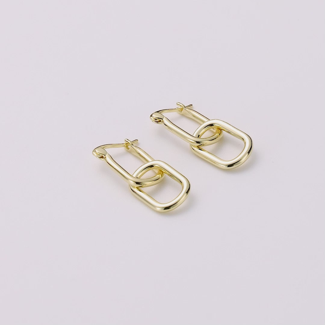 Gold Plated Paperclip Earrings
