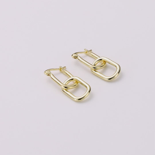 Gold Plated Paperclip Earrings