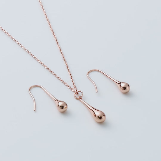 Rose Gold Plated Teardrop Set